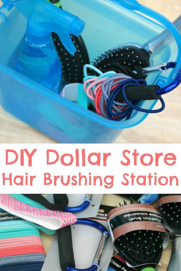 DIY Dollar Store Hair Brushing Station - Mama Cheaps®